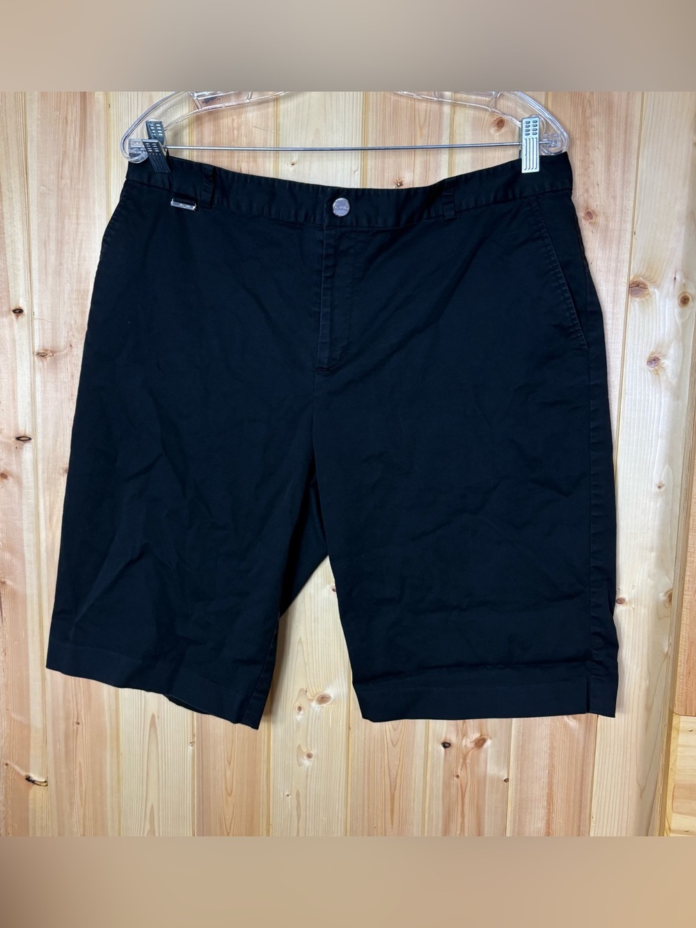 Lauren Ralph Lauren Women’s 14 Black Bermuda Shorts High Rise Walking Chino LRL